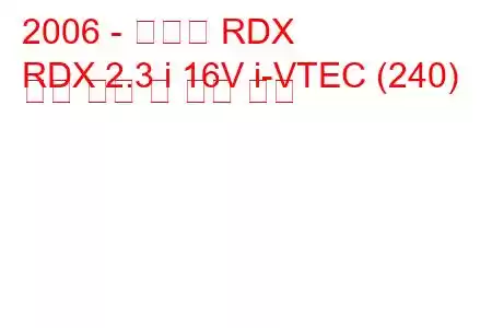 2006 - 아큐라 RDX
RDX 2.3 i 16V i-VTEC (240) 연료 소비 및 기술 사양