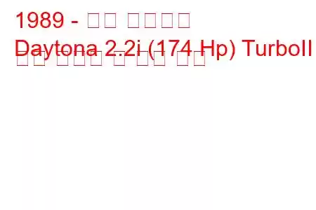 1989 - 닷지 데이토나
Daytona 2.2i (174 Hp) TurboII 연료 소비량 및 기술 사양