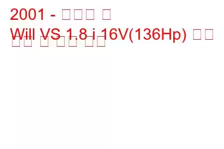 2001 - 토요타 윌
Will VS 1.8 i 16V(136Hp) 연료 소비 및 기술 사양