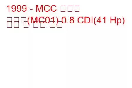 1999 - MCC 스마트
스마트(MC01) 0.8 CDI(41 Hp) 연비 및 기술 사양