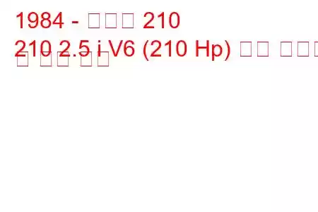 1984 - 벤투리 210
210 2.5 i V6 (210 Hp) 연료 소비량 및 기술 사양