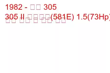 1982 - 푸조 305
305 II 브레이크(581E) 1.5(73Hp) 연료 소비 및 기술 사양