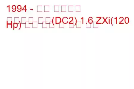 1994 - 혼다 인테그라
인테그라 쿠페(DC2) 1.6 ZXi(120 Hp) 연료 소비 및 기술 사양