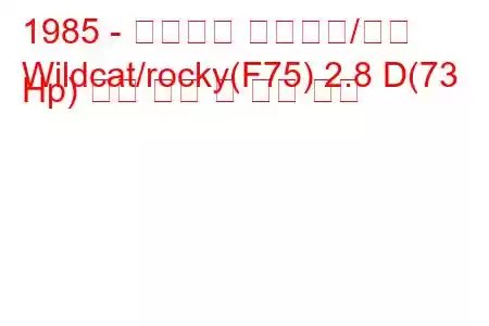 1985 - 다이하츠 와일드캣/록키
Wildcat/rocky(F75) 2.8 D(73 Hp) 연료 소비 및 기술 사양