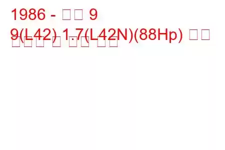 1986 - 르노 9
9(L42) 1.7(L42N)(88Hp) 연료 소비량 및 기술 사양