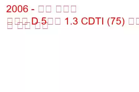 2006 - 오펠 코르사
코르사 D 5도어 1.3 CDTI (75) 연비 및 기술 사양