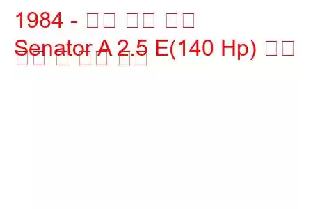 1984 - 오펠 상원 의원
Senator A 2.5 E(140 Hp) 연료 소비 및 기술 사양