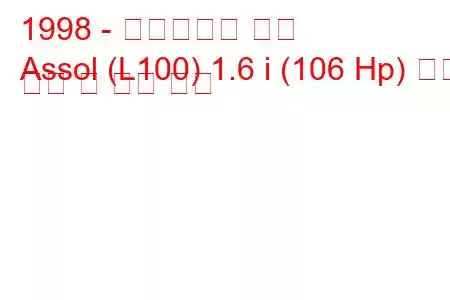 1998 - 도닌베스트 아솔
Assol (L100) 1.6 i (106 Hp) 연료 소비 및 기술 사양