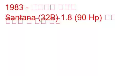 1983 - 폭스바겐 산타나
Santana (32B) 1.8 (90 Hp) 연료 소비량 및 기술 사양