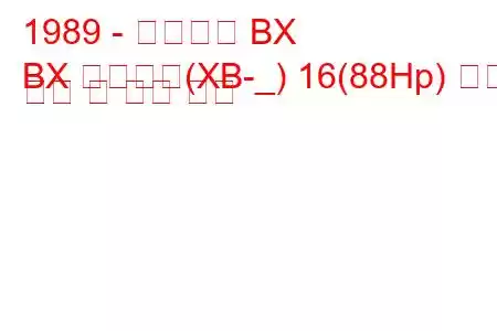 1989 - 시트로엥 BX
BX 브레이크(XB-_) 16(88Hp) 연료 소비 및 기술 사양