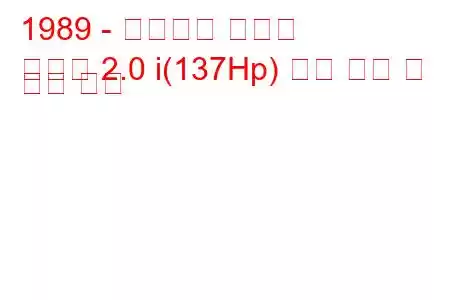 1989 - 플리머스 레이저
레이저 2.0 i(137Hp) 연료 소비 및 기술 사양