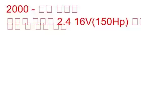 2000 - 지프 리버티
리버티 스포츠 2.4 16V(150Hp) 연료 소비 및 기술 사양