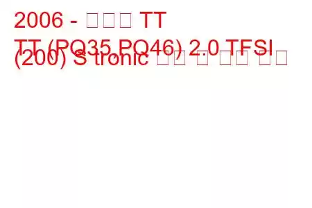 2006 - 아우디 TT
TT (PQ35,PQ46) 2.0 TFSI (200) S tronic 연비 및 기술 사양