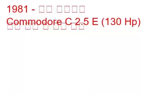 1981 - 오펠 코모도어
Commodore C 2.5 E (130 Hp) 연료 소비 및 기술 사양