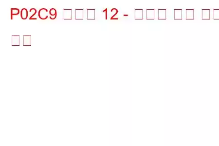 P02C9 실린더 12 - 인젝터 누출 문제 코드