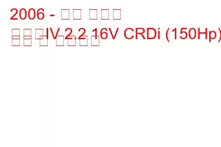 2006 - 현대 그랜저
그랜저IV 2.2 16V CRDi (150Hp) 연비 및 기술사양