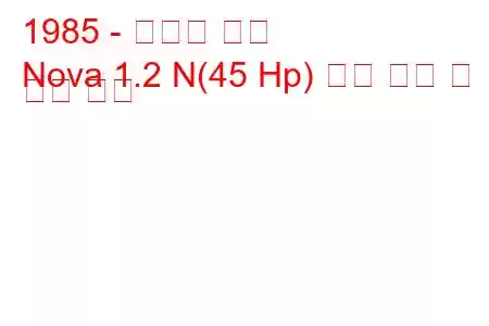 1985 - 복스홀 노바
Nova 1.2 N(45 Hp) 연료 소비 및 기술 사양