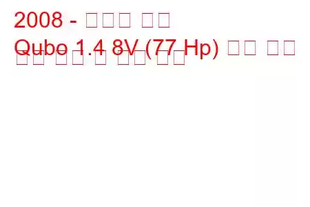 2008 - 피아트 쿠보
Qubo 1.4 8V (77 Hp) 자연 출력 연료 소비 및 기술 사양