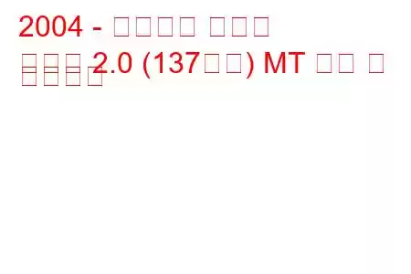 2004 - 태그아즈 쏘나타
쏘나타 2.0 (137마력) MT 연비 및 기술사양