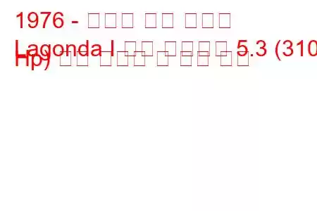 1976 - 애스턴 마틴 라곤다
Lagonda I 슈팅 브레이크 5.3 (310 Hp) 연료 소비량 및 기술 사양