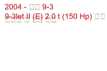 2004 - 사브 9-3
9-3let II (E) 2.0 t (150 Hp) 연료 소비량 및 기술 사양