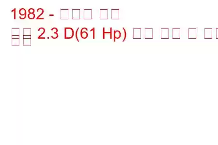 1982 - 카바디 택시
택시 2.3 D(61 Hp) 연료 소비 및 기술 사양