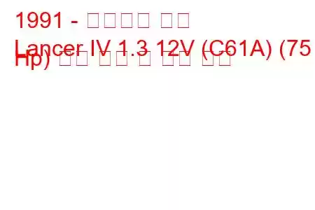 1991 - 미쓰비시 랜서
Lancer IV 1.3 12V (C61A) (75 Hp) 연료 소비 및 기술 사양