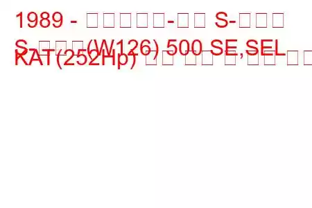 1989 - 메르세데스-벤츠 S-클래스
S-클래스(W126) 500 SE,SEL KAT(252Hp) 연료 소비 및 기술 사양