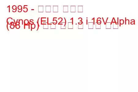 1995 - 토요타 시노스
Cynos (EL52) 1.3 i 16V Alpha (88 Hp) 연료 소비 및 기술 사양