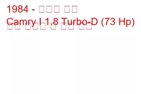 1984 - 토요타 캠리
Camry I 1.8 Turbo-D (73 Hp) 연료 소비량 및 기술 사양