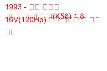 1993 - 르노 라구나
라구나 그랜드투어(K56) 1.8 16V(120Hp) 연료 소비량 및 기술 사양