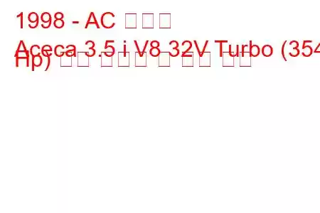 1998 - AC 아세카
Aceca 3.5 i V8 32V Turbo (354 Hp) 연료 소비량 및 기술 사양