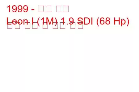 1999 - 시트 레온
Leon I (1M) 1.9 SDI (68 Hp) 연료 소비 및 기술 사양