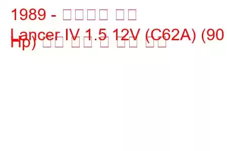 1989 - 미쓰비시 랜서
Lancer IV 1.5 12V (C62A) (90 Hp) 연료 소비 및 기술 사양