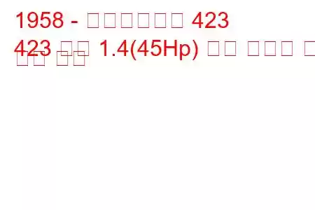 1958 - 모스크바비치 423
423 콤비 1.4(45Hp) 연료 소비량 및 기술 사양
