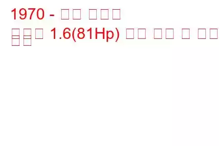 1970 - 탤벗 어벤저
어벤저 1.6(81Hp) 연료 소비 및 기술 사양