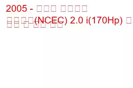 2005 - 마즈다 로드스터
로드스터(NCEC) 2.0 i(170Hp) 연료 소비 및 기술 사양