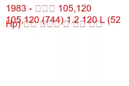 1983 - 스코다 105,120
105,120 (744) 1.2 120 L (52 Hp) 연료 소비량 및 기술 사양