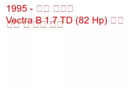 1995 - 오펠 벡트라
Vectra B 1.7 TD (82 Hp) 연료 소비 및 기술 사양