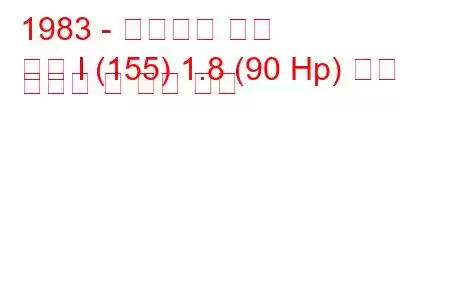 1983 - 폭스바겐 골프
골프 I (155) 1.8 (90 Hp) 연료 소비량 및 기술 사양
