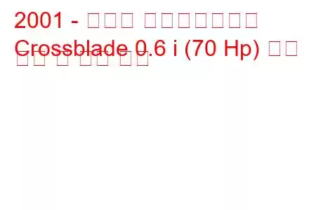 2001 - 스마트 크로스블레이드
Crossblade 0.6 i (70 Hp) 연료 소비 및 기술 사양