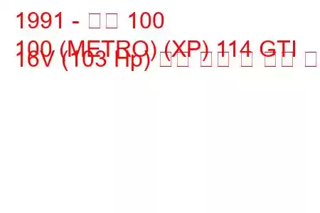 1991 - 로버 100
100 (METRO) (XP) 114 GTI 16V (103 Hp) 연료 소비 및 기술 사양