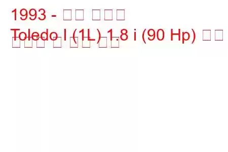 1993 - 좌석 톨레도
Toledo I (1L) 1.8 i (90 Hp) 연료 소비량 및 기술 사양