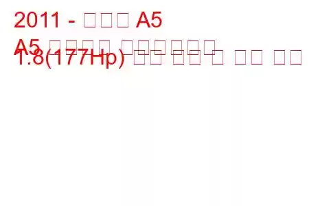 2011 - 아우디 A5
A5 리프트백 페이스리프트 1.8(177Hp) 연료 소비 및 기술 사양