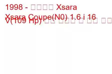 1998 - 시트로엥 Xsara
Xsara Coupe(N0) 1.6 i 16 V(109 Hp) 연료 소비량 및 기술 사양