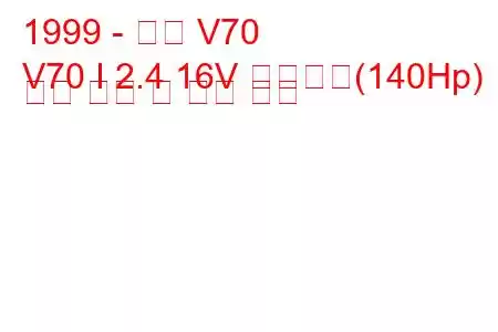 1999 - 볼보 V70
V70 I 2.4 16V 이중연료(140Hp) 연료 소비 및 기술 사양