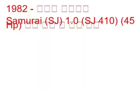1982 - 스즈키 사무라이
Samurai (SJ) 1.0 (SJ 410) (45 Hp) 연료 소비 및 기술 사양