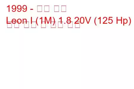 1999 - 시트 레온
Leon I (1M) 1.8 20V (125 Hp) 연료 소비 및 기술 사양