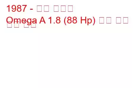 1987 - 오펠 오메가
Omega A 1.8 (88 Hp) 연료 소비 및 기술 사양