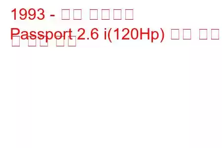 1993 - 혼다 패스포트
Passport 2.6 i(120Hp) 연료 소비 및 기술 사양